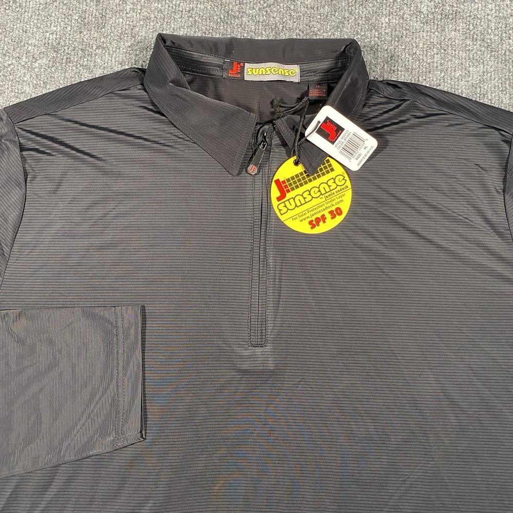 Jamie Sadock Sunsense 1/4 Zip Long Sleeve Polo Shirt Mens XL Stretch Fabric